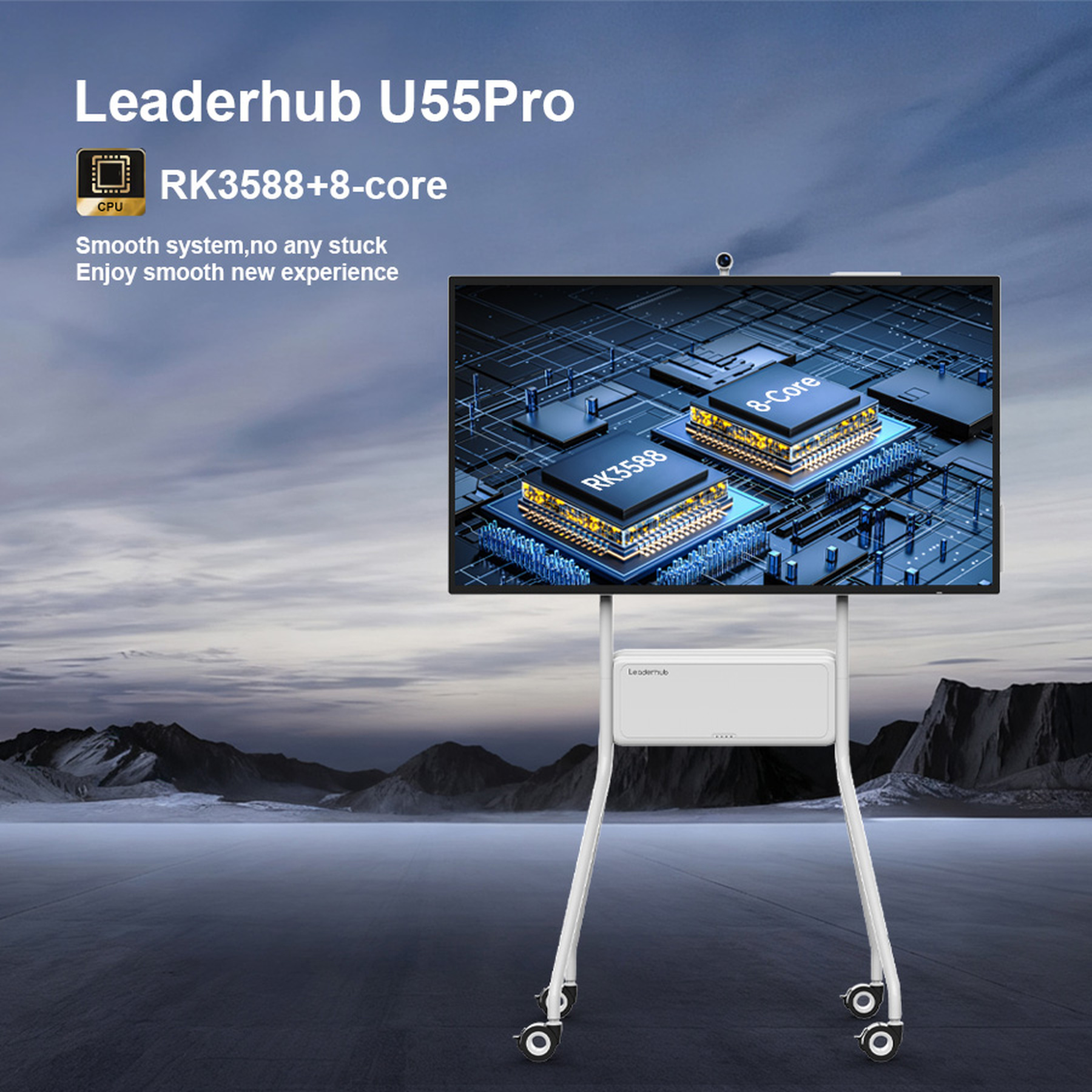 LeaderHub U55Pro Interactive Flat Panel — 55" Mobile 4K Smart Display - Image 2