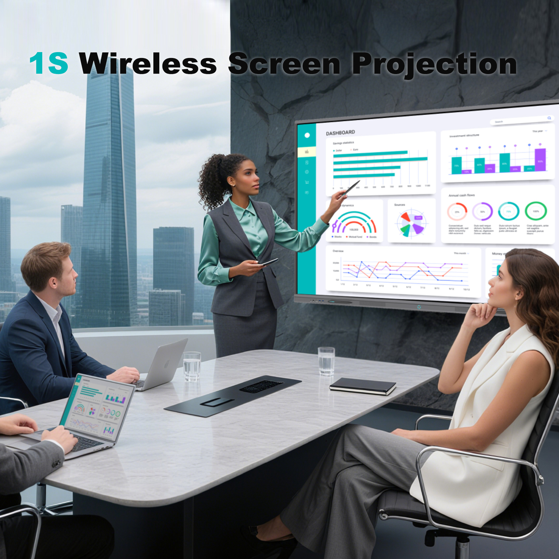 LeaderHub L86ZM Interactive Whiteboard — 86" 4K Smart Panel - Image 2