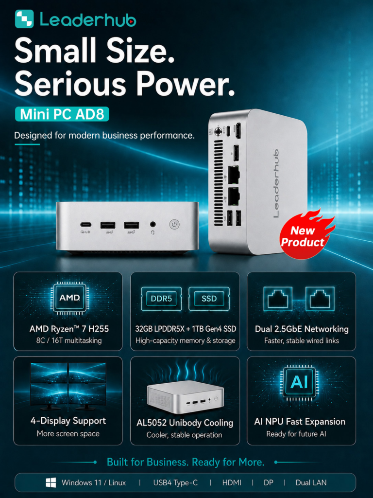 New Flagship Launch | Leaderhub AD8  Mini PC for Smarter, More Efficient Workspaces